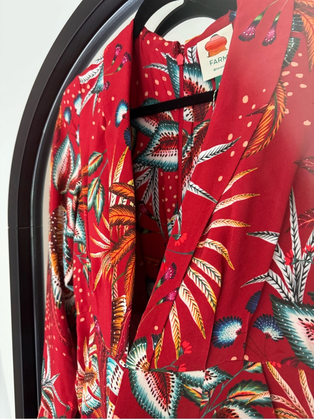FARM RIO Red Tropical-Print jumpsuit - Picture 3 of 6